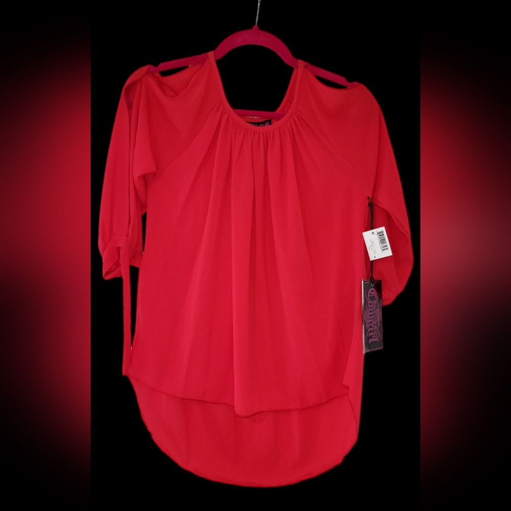 Rock & Roll Cowgirl Poppy Juniors ¾ Sleeve Blouse, Size Small